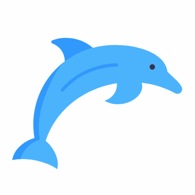 Dolphin, Animated Icon, Flat