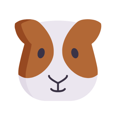 Guinea Pig, Animated Icon, Flat
