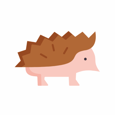 Hedgehog, Animated Icon, Flat