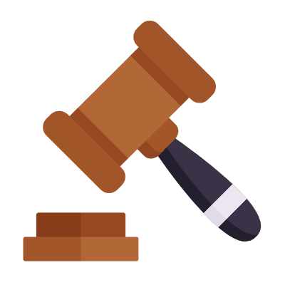 Gavel, Animated Icon, Flat