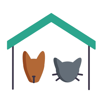 Home Pets, Animated Icon, Flat