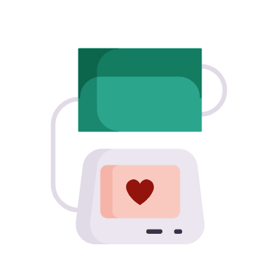 Blood Pressure Monitor, Animated Icon, Flat