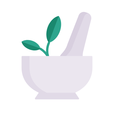 Ayurveda Medicine, Animated Icon, Flat
