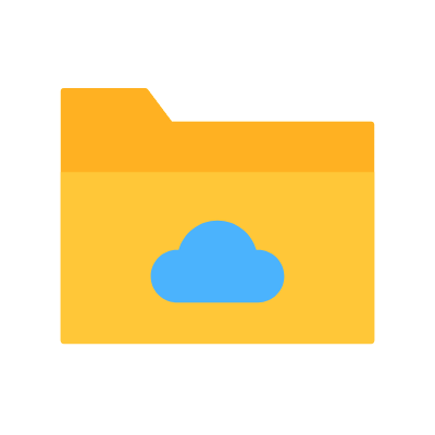 Folder Cloud, Animated Icon, Flat