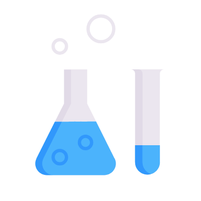 Laboratory Glassware, Animated Icon, Flat