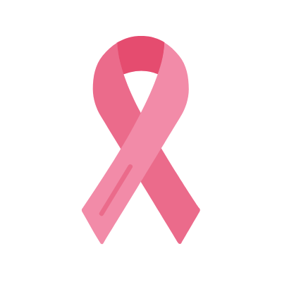 Cancer Ribbon, Animated Icon, Flat