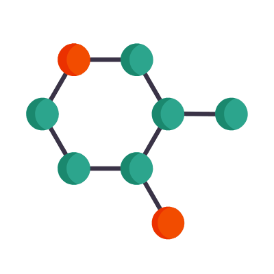 Molecule, Animated Icon, Flat