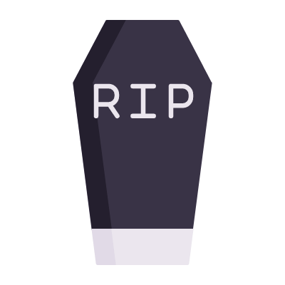 Haloween Coffin, Animated Icon, Flat
