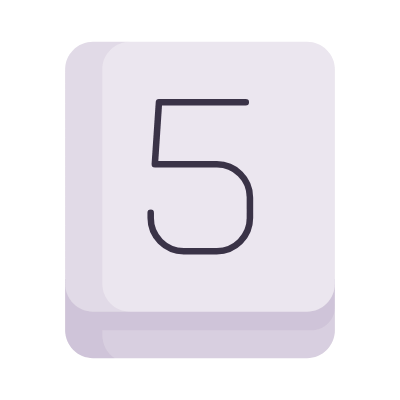 Five Key, Animated Icon, Flat