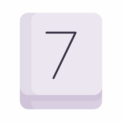 Seven Key, Animated Icon, Flat