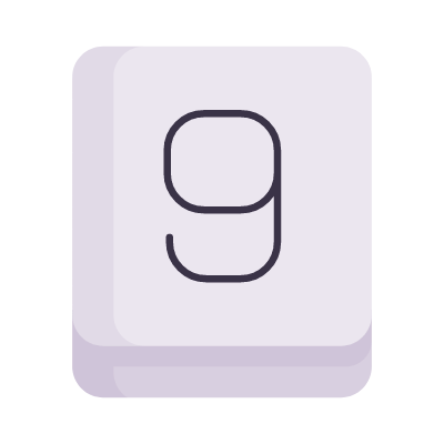 Nine Key, Animated Icon, Flat