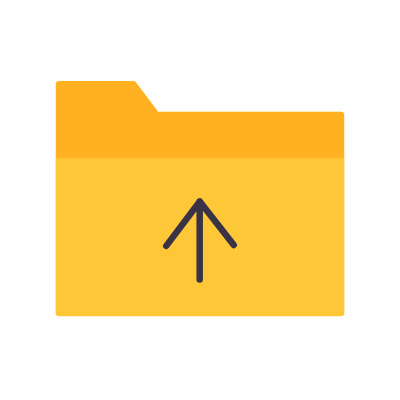 Folder Arrow Up, Animated Icon, Flat