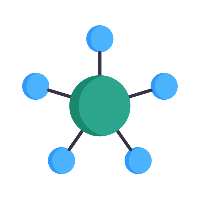 Hub Network, Animated Icon, Flat