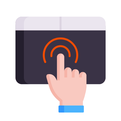 Touch Pad, Animated Icon, Flat