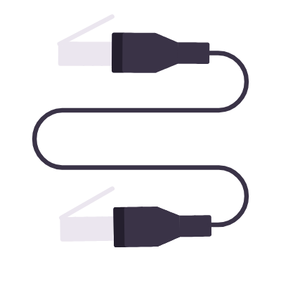 Cable Ethernet, Animated Icon, Flat