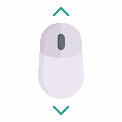 Mouse Scroll, Animated Icon, Flat
