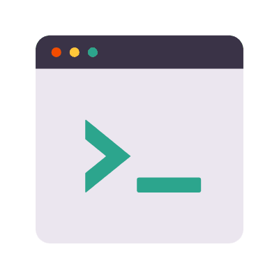 Browser Terminal, Animated Icon, Flat