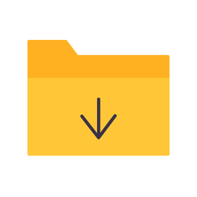 Folder Arrow Down, Animated Icon, Flat