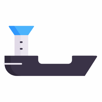 Cargo Ship Empty, Animated Icon, Flat