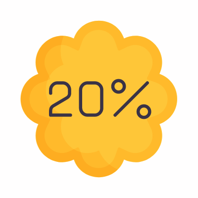 Coupon Sale 20%, Animated Icon, Flat