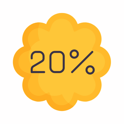 Sale 20%, Animated Icon, Flat