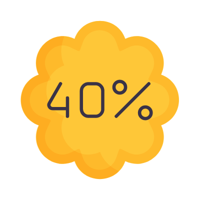 Coupon Sale 40%, Animated Icon, Flat