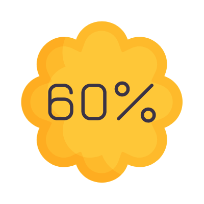 Coupon Sale 60%, Animated Icon, Flat