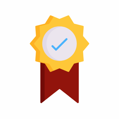 Medal Ribbon Check, Animated Icon, Flat