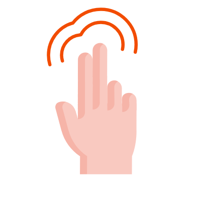 Tapping Fingers, Animated Icon, Flat
