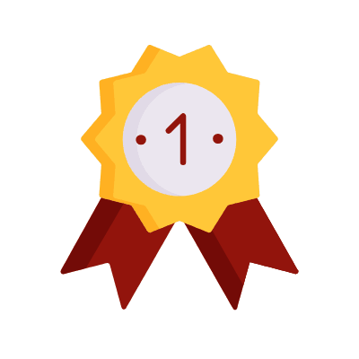Badge Ribbon One, Animated Icon, Flat