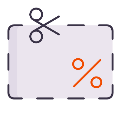 Cut Out Coupon, Animated Icon, Flat