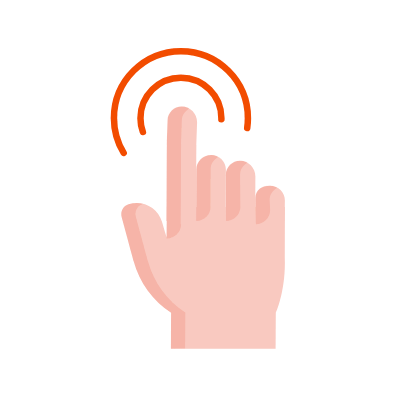 Tap Twice, Animated Icon, Flat