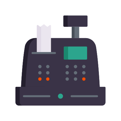 Cash Register, Animated Icon, Flat
