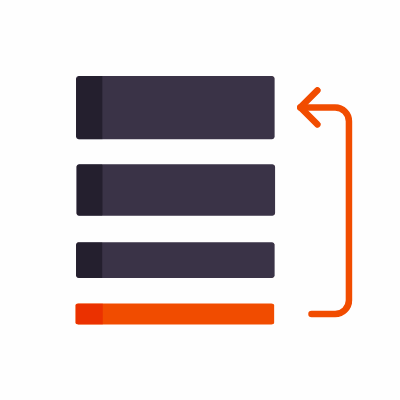 Order Bottom To Top, Animated Icon, Flat