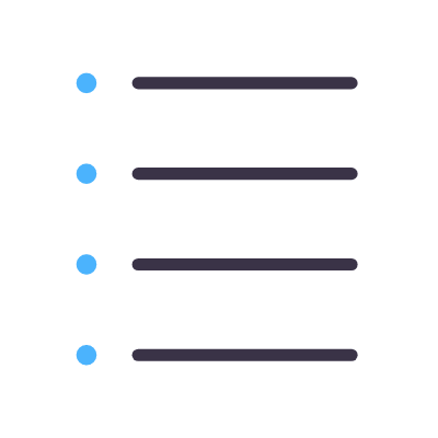Bullet List, Animated Icon, Flat
