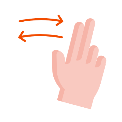 Two Fingers Swipe Right Left, Animated Icon, Flat