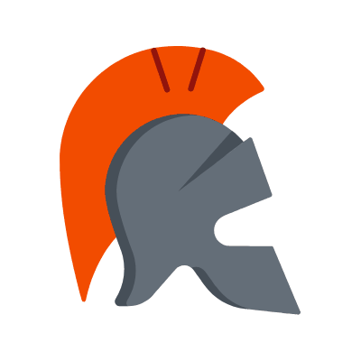 Spartan Helmet, Animated Icon, Flat