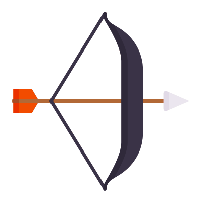 Archery, Animated Icon, Flat