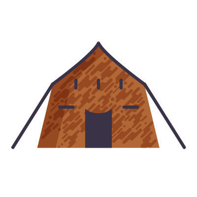 Military Tent, Animated Icon, Flat