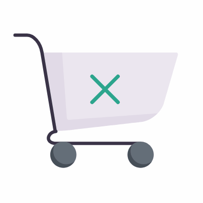 Cart Cross, Animated Icon, Flat