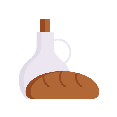 Jug Bread, Animated Icon, Flat