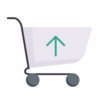 Cart Arrow Up, Animated Icon, Flat