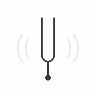 Tuning Fork, Animated Icon, Flat