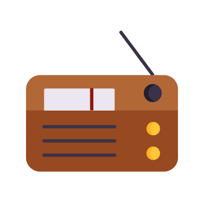 Radio, Animated Icon, Flat