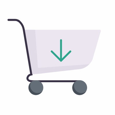 Cart Arrow Down, Animated Icon, Flat