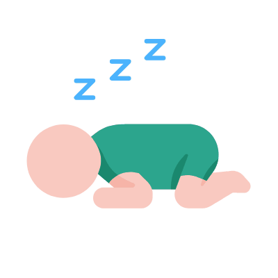 Baby Napping, Animated Icon, Flat
