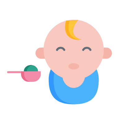 Feeding Baby, Animated Icon, Flat