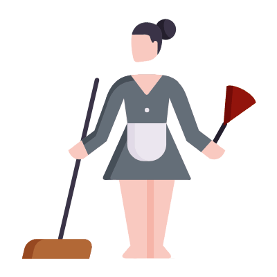 Housekeeper, Animated Icon, Flat