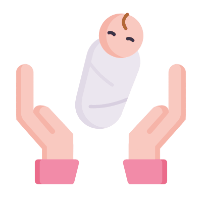 Hands Open Baby, Animated Icon, Flat
