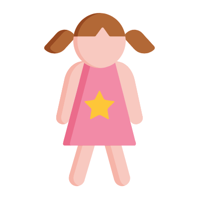 Baby Doll, Animated Icon, Flat